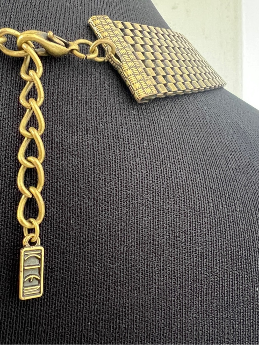 Vintage Bronze Chainmail Mesh Cleopatra Choker necklace - Picture 5 of 6